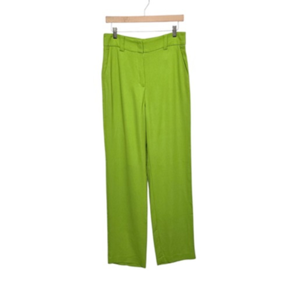 LITA by Ciara Pants Womens 8 Green‎ Straight Leg Made Italy Viscose Blend Dressy